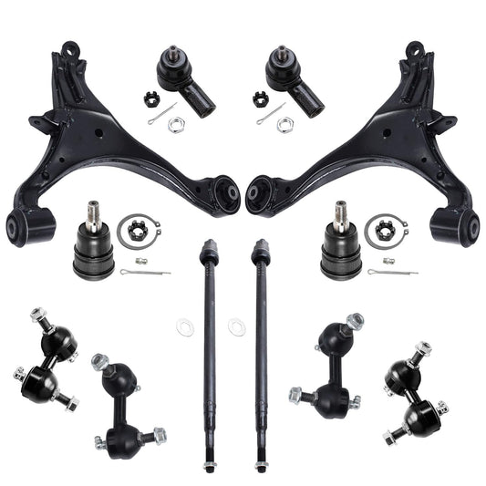Detroit Axle - Front 12pc Suspension Kit 01-05 Honda Civic 2001 2002 2003 2004 2005, 2 Lower Control Arms 2 Lower Ball Joints 4