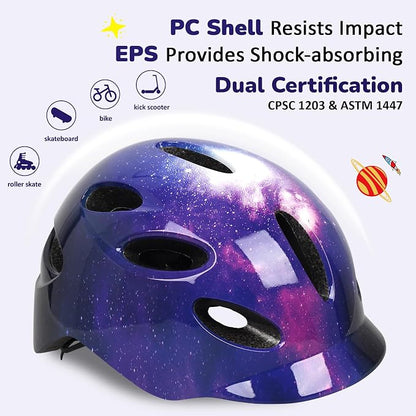 Kids/Youth Bike Helmet for Boys Girls and Teens, Adjustable and Multi-Sport for Bicycle, Kick Scooter, Skateboard, Roller/Inline Skate