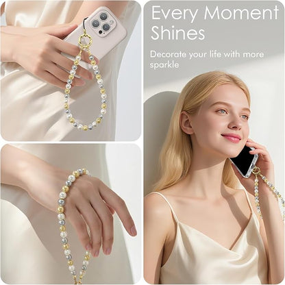 SURPHY Phone Charm, Handmade Beaded Phone Wrist Strap with Tether Tab | Phone Charm Strap, Phone Chain with Premium Metal Buckle, Wrist Strap Fits Cellphone Cases, Wallets, Bags, Keys
