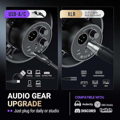 FIFINE AmpliTank K688CT Podcast Microphone Kit, USB/XLR Dynamic Vocal Mic | Streaming Mic with Boom Arm for PC/XLR Mixer, with Mute Button, Headphone Jack, Gain Knob, for Gaming Voice-Over Recording