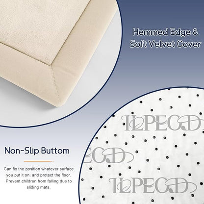 Baby Play Mat for Floor Nursery Rug Muscle Mat Area Rug Playroom Rug 79"x158" Playpen Mat Elastic Foam 1.3" Thick Crawling Mat for Babies,Toddlers, Infants, Kids,A Beige