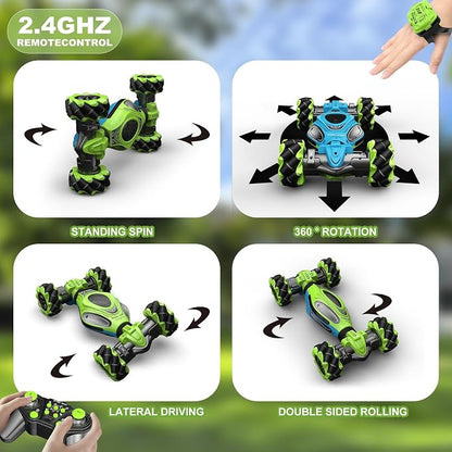 RC Cars,1:12 Gesture Sensing Stunt Car Toys for Boys Girls 6-12 Year Old, 4WD Hand Remote Control Toy 360° Rotate Transform Off-Road Drift with Lights Sound, Birthday Xmas Gifts for Kids