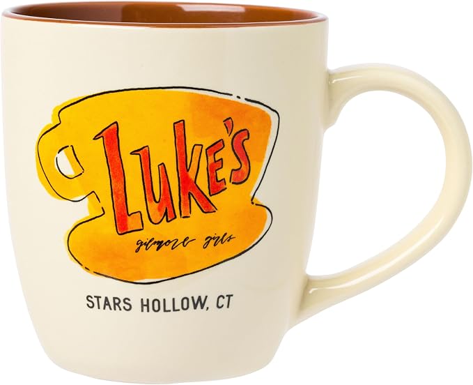 Silver Buffalo Gilmore Girls Luke's Lipstick Stain, Ceramic Mug, 18oz | Logo, 0.53 Liters