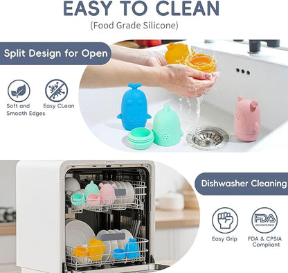 Baby Bath Toys for Kids, 15 PCS Mold Free Toddler Bath Toys Pool Water Table Toys Rainbow Color Floating Boats, Spoons & Sensory Silicone Bath Toys, Bathtub Water Toys for Toddlers 1-3 and Babies
