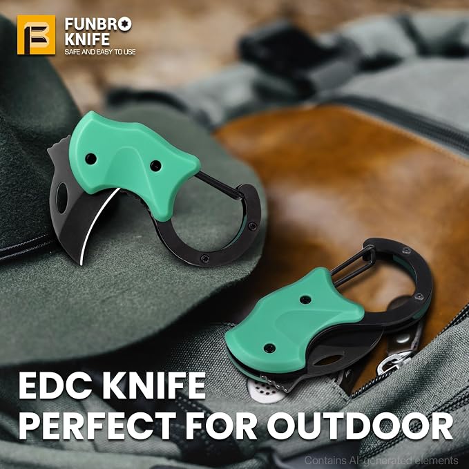 FUNBRO Small Pocket Knife for Men, Edc Knives Tool | Cool Folding Knife Box Cutter with 1.34 Inch Sharp Blade, Great Gift for Men (light Blue)