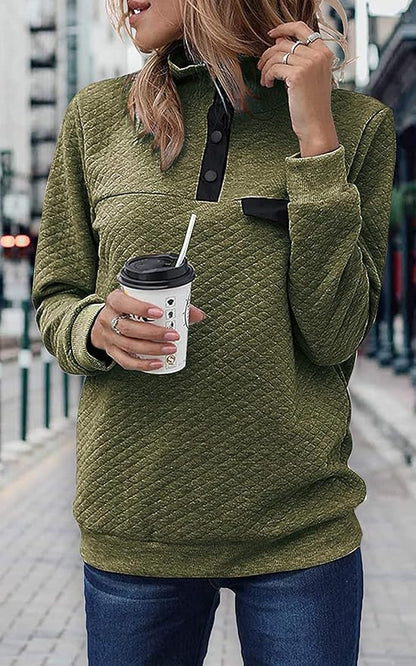 BTFBM Women Fashion Quilted Pattern Lightweight Zipper Long Sleeve Plain Casual Ladies Sweatshirts Pullovers Shirts Tops