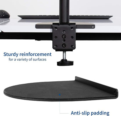 VIVO Steel Reinforcement Bracket Mount Plate for Thin, Glass, and Other Fragile Table Top Surfaces, Compatible with Most Monitor Stand C-Clamp Installations, Anti-Slip No Scratch, Black, STAND-AC01R
