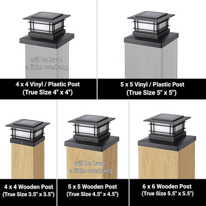 Dynaming 8 Pack Solar Post Cap Lights Outdoor with Flickering Flame Light, Fence Post Solar Lights Fit for 4x4 5x5 6x6 Vinyl/Wooden Posts, High Brightness SMD LED Lighting Decor for Garden Deck Patio