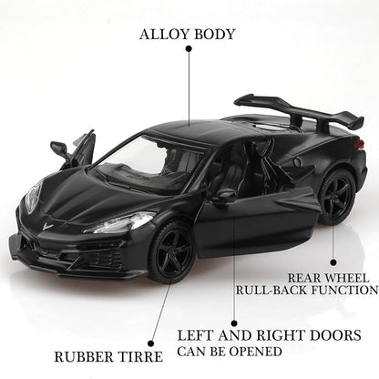 TOKAXI 1/36 Scale Chevrolet Corvette C8 Diecast Cars Models,Pull Back Vehicles Corvette C8 Toy Cars,Cars Gifts for Boys Girls