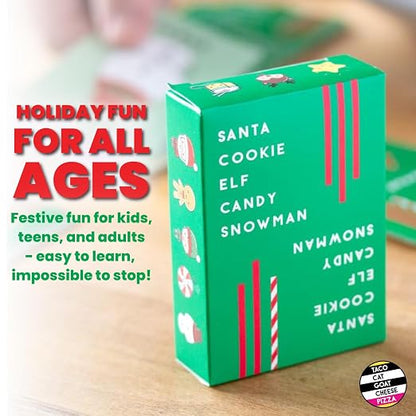 Santa Cookie Elf Candy Snowman Christmas Edition Holiday Card Game by Taco Cat Goat Cheese Pizza | Great for Stockings and White Elephant Gift | Fun for Kids, Teens, Adults, and Families | 2-8 Players