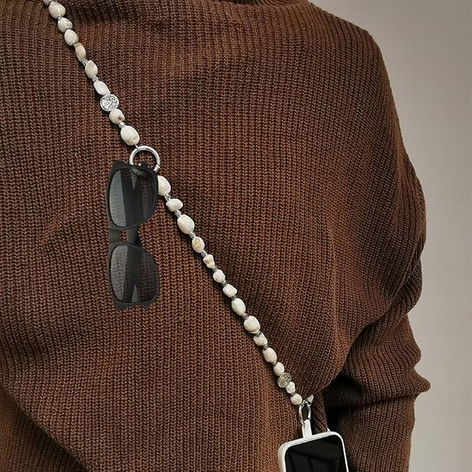 Phone Crossbody Strap, 2in1 Wrist Charm&Shoulder Lanyard,3Ways Usage free to Assembly and Disassembly Phone Strap with Tether Patches for Most Phones Bag Purse (L)