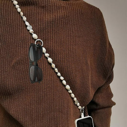 Phone Crossbody Strap, 2in1 Wrist Charm&Shoulder Lanyard,3Ways Usage free to Assembly and Disassembly Phone Strap with Tether Patches for Most Phones Bag Purse (L)