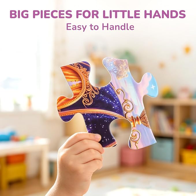 BenBen Floor Puzzles for Kids, 52 Piece Jumbo Mermaid Puzzle for Kids Ages 4-6, Large Jigsaw Puzzle for Toddlers 3-5, Mermaid Toys Birthday Gift for Girls Boys