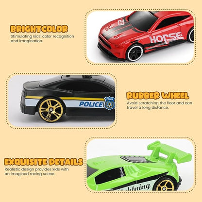 Die Cast Toy Cars with Catapult Launcher (Big) | 2 die-cast sports cars with a manual press launcher for indoor racing and vehicle-themed play.