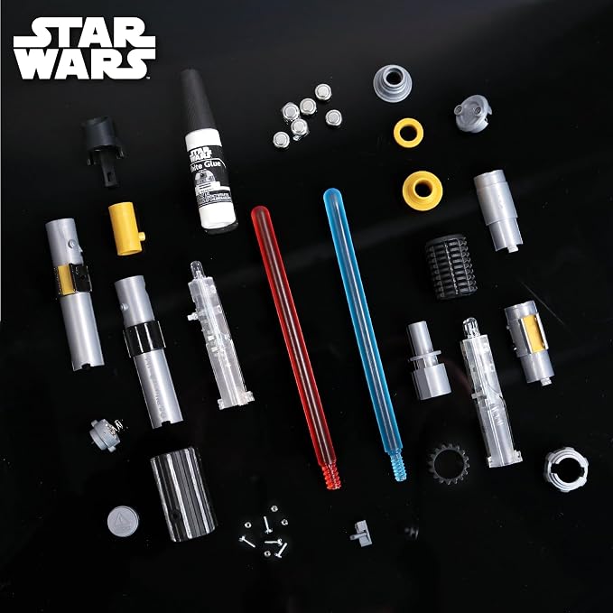 STAR WARS Construct Your Own Lightsabers, Build 2 Lightsabers for Kids, OBI Wan Kenobi Lightsaber & Darth Vader Lightsaber, 6 Year Old Boy Gifts, Toys
