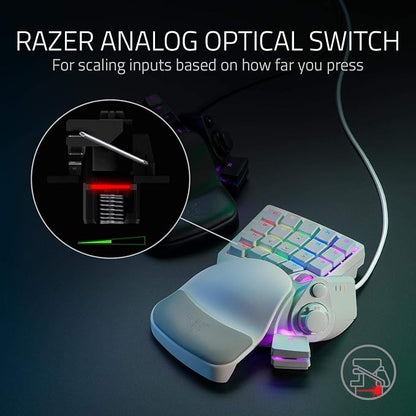 Razer Tartarus Pro Gaming Keypad: Analog-Optical Key Switches - Rapid Trigger - Adjustable Actuation - 32 Programmable Keys - Customizable Macros - Chroma RGB Lighting - Mercury White | Rapid Trigger, Adjustable Actuation, 32 Programmable Keys, Customi...