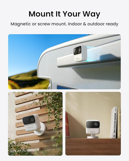 REOLINK Argus MagiCam Security Cameras Wireless Outdoor 1080p 2.4/5GHz WiFi | IR Night Vision, 2.4/5GHz WiFi, AI Detection, Magnetic Mount, No Subscription, IP67, 9-Month Battery Life, Indoor or Outdoor