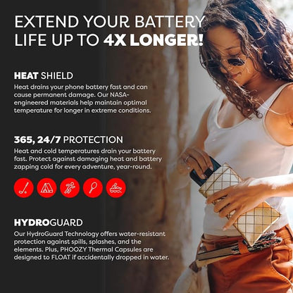 PHOOZY Apollo II Thermal Phone Case with NASA-Derived Technology - Extends Battery Life 4X in Hot or Cold Weather - Military Grade 8-Foot Drop Protection Insulated Pouch - Medium Gold