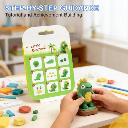 Air Dry Clay Kit for Kids: 12 Animals Modeling Magic Clay Set with Sculpting Tools and Tutorials Safe Non-Toxic & Light Soft DIY Art Craft Molding Clay School Class Home Party Gifts for Boys Girls