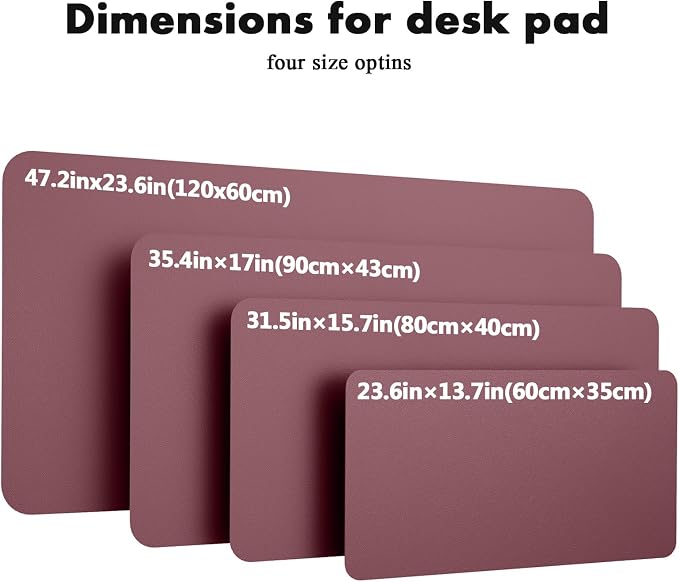 YSAGi Double-Sided Desk Pad, Leather Desk Mat, Eco Cork Desk Pad Protector, Large Mouse Pad for Desk, Waterproof Desk Blotter Pad, Desk Writing Pad for Office Work&Home(23.6"x13.7",Cork+Dark Pink)