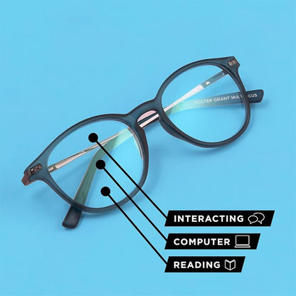 Foster Grant unisex-adult Camden Multifocus Reading Glasses Rectangular Reading Glasses