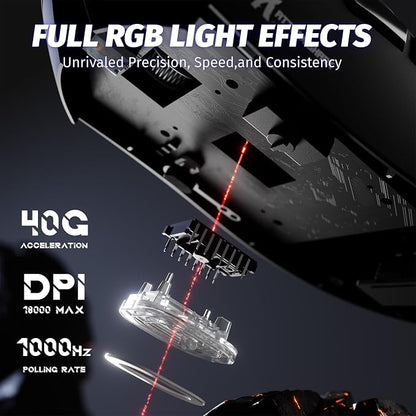 ATTACK SHARK X68 HE 60% Wired RT 8K Keyboard and Wireless R1 Mouse-Black | Adjustable Actuation,Hall Effect Mechanical Magnetic Switch,Coiled Cable,USB C/2.4Ghz/BT Ultralight 18K DPI Mice for PC Gamer