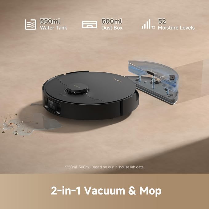 dreame D20 Pro Plus Robot Vacuum and Mop, Detangling DuoBrush for Pet Hair | 13,000Pa Suction, Corner Cleaning, 150-Day Auto-Empty with 5L Dust Bag, LDS Navigation, 5,200mAh Battery, App & Voice Control