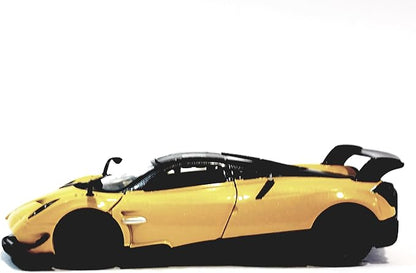 KiNSMART - 2016 Pagani Huayra BC 5" 1:38 Scale Die Cast Metal Model Toy Car w/Pullback Action (Yellow)