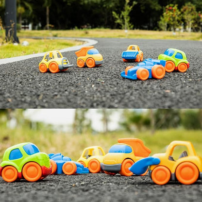P&C 5 Pcs Toddler Toys Mini Cars for Ages 1-3, Beach Sand Outdoor Small Construction Toy Trucks for Kids 12M+ 1 2 3 4 Years Old Boys and Girls, Great for Birthdays Children's Day