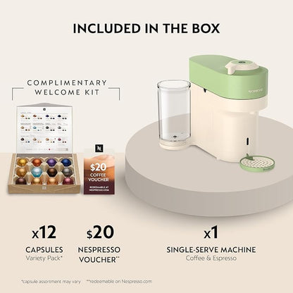 Nespresso Limited-Edition Vertuo Pop+ Coffee and Espresso Maker by Breville, Pistachio