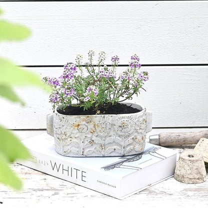 8 inch Pots Planters Indoor Plants Succulent Pots Rectangle Window Box Cactus Plant Containers for Home Decor(No Drainage)