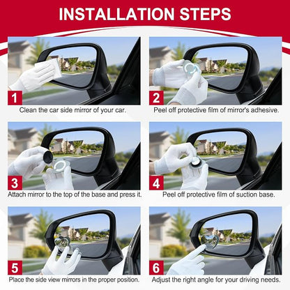 LivTee Blind Spot Mirrors, Heart Shaped HD Glass Frameless Convex Rear View Mirrors, Wide Angle Adjustable Stick for Side Mirror, Automotive Exterior Accessories for Car, SUV & Trucks, Pack of 2