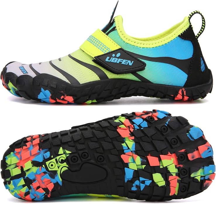 UBFEN Water Shoes for Kids Boys Girls Aqua Socks Barefoot Beach Sports Swim Pool Quick Dry Lightweight Toddler Little Big Kid