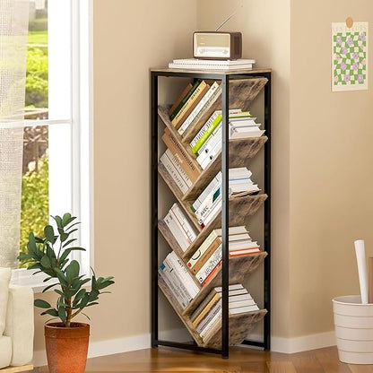 Cutogxon Tree Bookshelf - 9 Tier Floor Standing Tree Bookshelf for Hardcover Books, Small Bookshelf for Small Spaces Bookshelves Wooden Book Storage Organizer Shelves for Bedroom Living Room