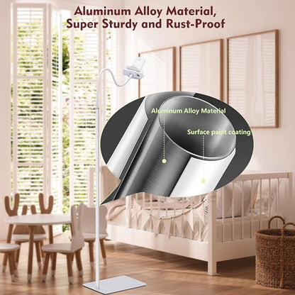 Baby Monitor Floor Stand Compatible with HelloBaby, Nanit Pro, Infant Optics, Babysense, Owlet, Baby, Bonoch, Adjustable Height from 37.4-69, Universal Baby Camera Stand Mount, Safety for Nursery