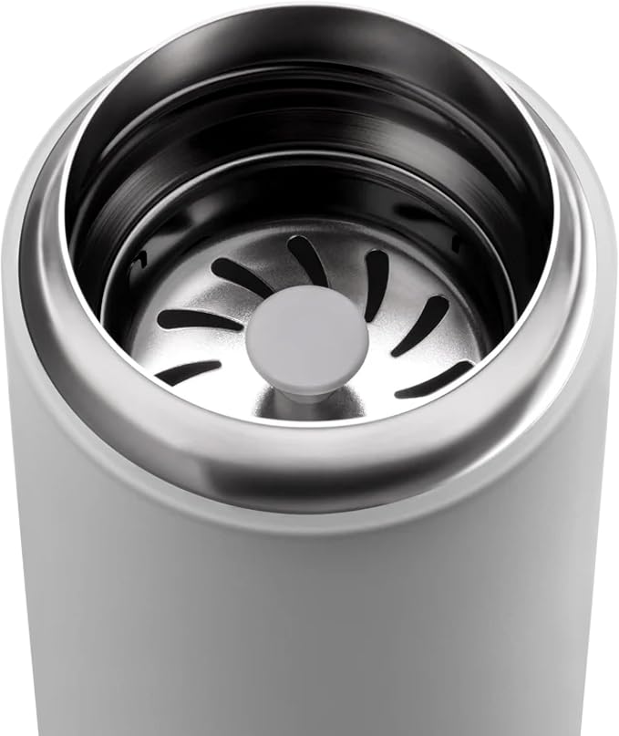 Fellow Carter Move Ceramic Lined Travel Coffee Mug 16 oz - Leak-Proof Lid | No Metallic Taste, Dishwasher Safe, Hot 12Hr Cold 24Hr, Stainless Steel Tumbler, BPA-Free, Fits Cup Holders, Matte Grey