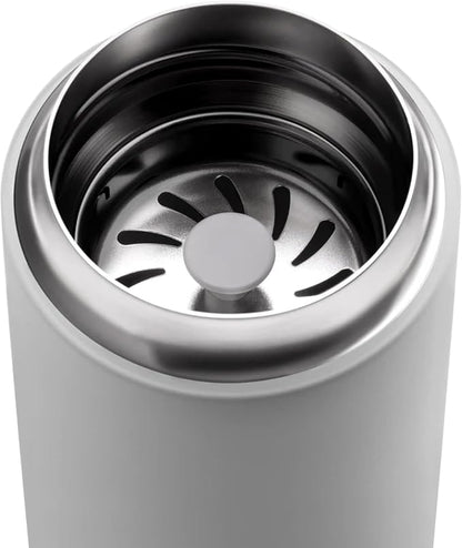 Fellow Carter Move Ceramic Lined Travel Coffee Mug 16 oz - Leak-Proof Lid | No Metallic Taste, Dishwasher Safe, Hot 12Hr Cold 24Hr, Stainless Steel Tumbler, BPA-Free, Fits Cup Holders, Matte Grey