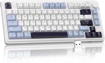 MageGee Wireless Gaming Keyboard 81 Keys RGB Backlit Tri-Mode Bluetooth 2.4G USB-C Rechargeable Mechanical Feel Keyboard 4000mAh Battery Knob Control 26-Key Anti-Ghosting for PC Mac Windows – GK950