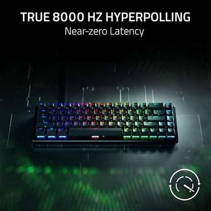 Razer Huntsman V3 HE Magnetic Mini 65% 8KHz Wired Gaming Keyboard | Hall Effect Magnetic Switches, 8000 Hz Polling, Razer Snap Flex,Razer Snap Tap, Rapid Trigger, Adjustable Actuation