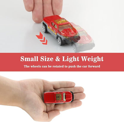 BenRich 6Pcs Mini Die Cast Car 1/64 Scale Alloy Fire Truck Vehicle Metal Model Toy Set, Ladder, Water Tower Truck, Ambulance, Transport, Patrol Car, Model Toys for Kid Boys Girls Birthday Xmas Present