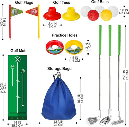 Liberry Toddler Golf Set, Retractable Toy Golf Clubs with Putting Mat & Storage Bag for Kids Ages 3 4 5, Indoor and Outdoor Sports Games Birthday Gift for Boys Girls