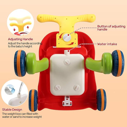 CUTE STONE Sit to Stand Learning Walker, 2 in 1 Baby Push Walker, Early Educational Child Activity Center, Multifunctional Removable Play Panel, Baby Music Learning Toy Gift for Infant Boys Girls