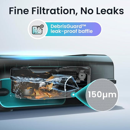 AIPER EcoSurfer S2 Solar Powered Pool Surface Skimmer Robot with APP Support, 24/7 Continuous Cleaning, Dual Charging Modes, Smart Obstacle Avoidance, 150-um Filtration, OTA Upgrade, Blue