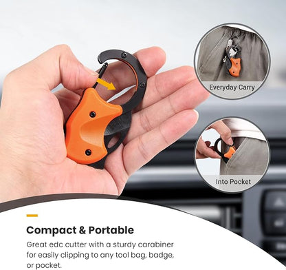 FUNBRO Small Pocket Knife for Men, Mini Edc Knives | Cool Folding Knife Box Cutter with 1.34inch Sharp Blade, Great Gift for Men (orange)