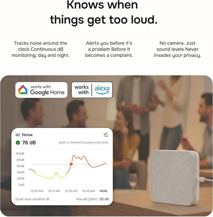 Layla Noise & Security Monitoring Device for Airbnb, Rental, Office & Home | Noise, Humidity & Occupancy Sensor, Intruder Detection, Guest Counting | Radar-Based Motion Detection | Privacy-Safe