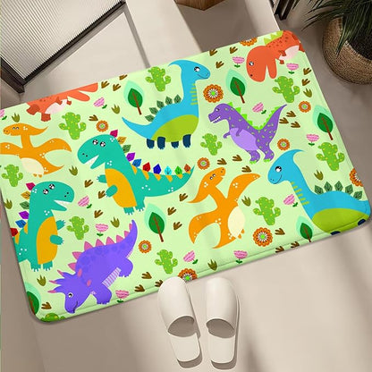 Dinosaur Carpet for Boys Room Dinosaur Play Rug Kids Rug Cartoon Dinosaur Carpet Dino Rug Dinosaur Area Rug for Bedroom Livingroom Playing Room,Green 2'×3'