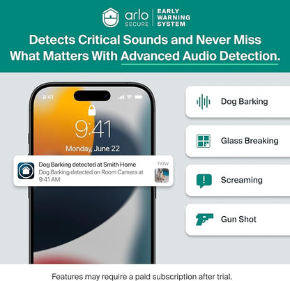 Security Camera Outdoor Wired 1-Pack - Arlo Essential 2K Surveillance Camera with Person Detection, Package Alert, Color Night Vision, 2-Way Audio, Weather Resistant, Motion Detection