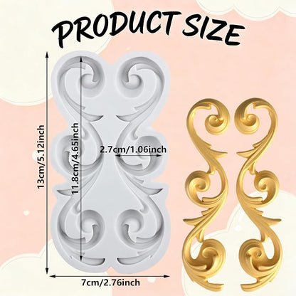Baroque Relief Polymer Clay Mold Scroll Relief Lace Silicone Molds for DIY Craft Epoxy Resin Casting Polymer Clay Tools Crafts Air Dry Jewelry Making