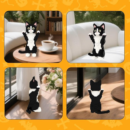 Larcele Micro Building Blocks Set, DIY Mini Building Toy Bricks for Age Over 12 Years, 1227 Pieces KLJM-05 (Devon Rex Cat)