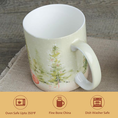 Maison d' Hermine Coffee Mug with Handles Tea Cups (15 Ounce, Pack of 1) | Fine Bone China Coffee Mugs for Hot Beverages Cappuccino Latte Home Restaurant Spring Summer -Winter Morning - Veluwezoom